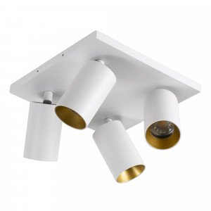 Spot encastrable visible Mila 4 blanc / or