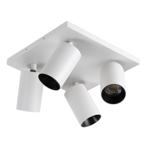 Spot encastrable visible Mila 4 blanc / or