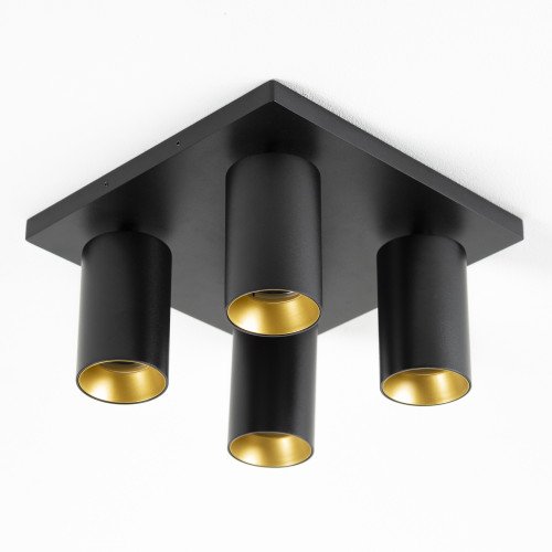 Spot en saillie orientable Mila 4 noir / or