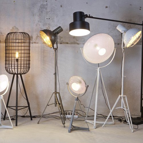Lampe de table Blown métal gris (800501g) - style Industriel & vintage | Nostalux.fr