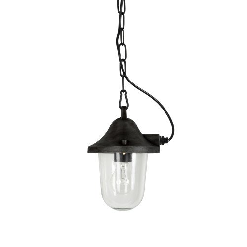 Lampe d'extérieur noire suspendue à chaîne modèle Hull 