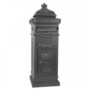 Boîte aux lettres sur pied, style antique anglais, aluminium inox  XL Anthracite  Boîte aux lettres sur pied, style antique anglais, aluminium inox  XL Anthracite