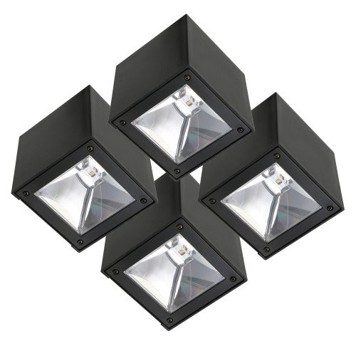 Lot 4 spots cubes noirs LED Solar Cube 