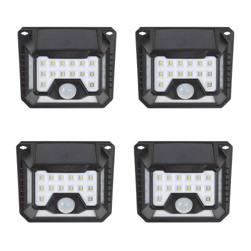 Set 4 appliques noires d'extérieur Solys S (7764) LED Solaires avec capteur de mouvement | Nostalux.fr