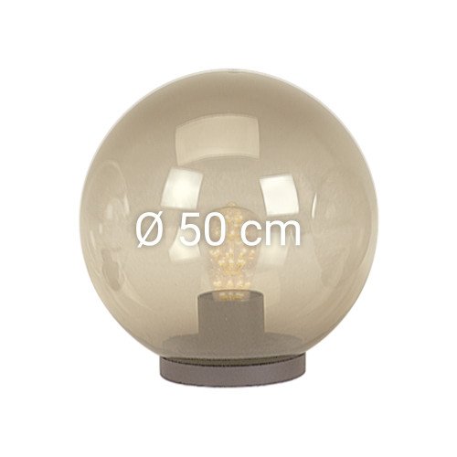 Globe transparent fumé de 50 cm de diamètre avec collerette (3685F) de KS Lighting 