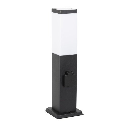 Lampe de jardin noire sur pied Fiss (1346) avec prise électrique de KS Lighting | Nostalux.fr