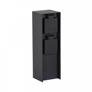 Prise de jardin Charge 2 noir double prise extérieure Prise de jardin Charge 2 noir double prise extérieure