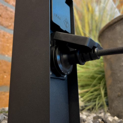 Prise de jardin Charge 2 noir double prise extérieure