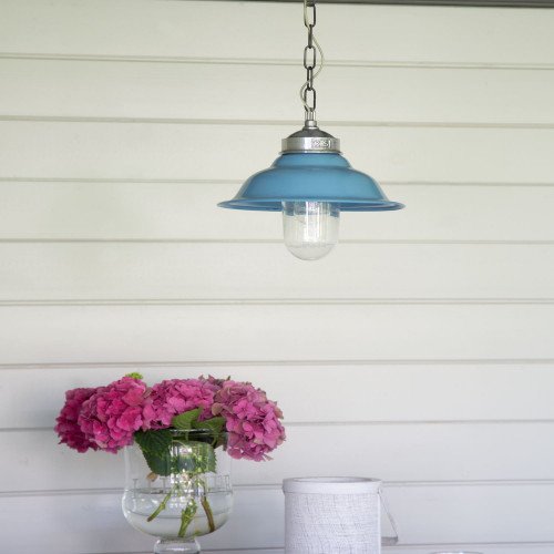 Lampe suspendue Porto Fino Bleu pastel rétro vintage (6865) | Nostalux.fr