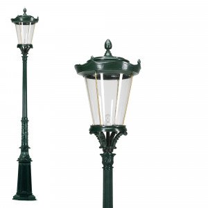 Lampadaire d'extérieur Maarssen (0410) avec lanterne ronde| Nostalux.fr