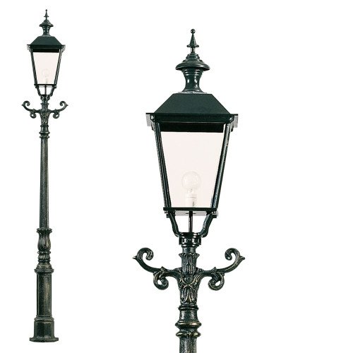 Lampadaire de jardin Alkmaar en fonte avec lanterne carrée, de KS Lighting | Nostalux.fr
