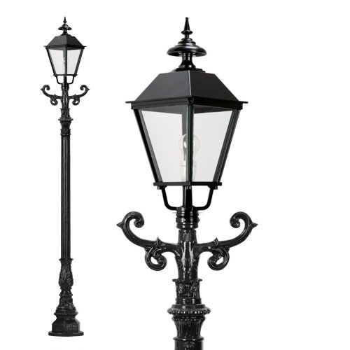 Set de 3 lampadaires de jardin Aken de KS Lighting avec lanternes carrées