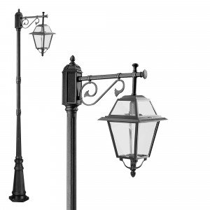 Lampadaire de jardin avec lanterne carrée pendante Sittard (7191) de KS Lighting