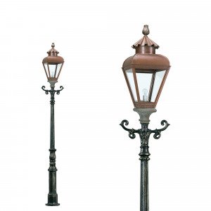 Lampadaire de jardin Jan van der Heyden L (5912-1448) avec lanterne carrée
