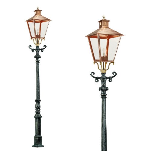Lampadaire Holland XL (5911-1449) avec lanterne cuivre rouge