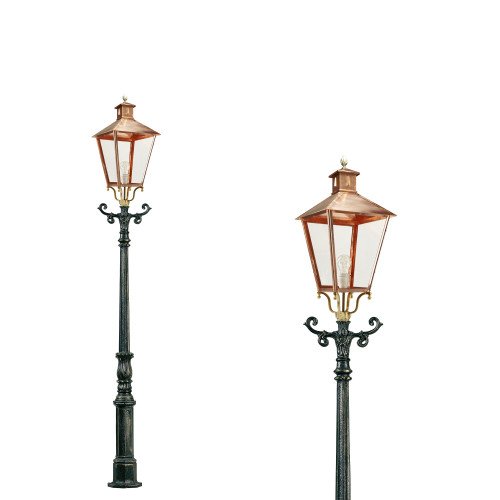 Lampadaire de jardin Holland L (5912-1450) avec lanterne 4 faces en cuivre rouge