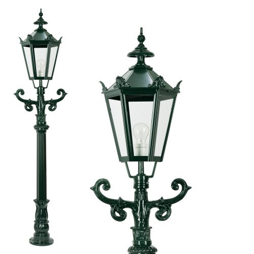 Lampadaire de jardin De Beets (0703) avec lanterne hexagonale de KS Lighting | Nostalux.fr
