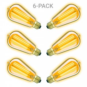 Pack Edison de 6 ampoules Classic Gold LED 4W (6x3857) filament carbone | Nostalux.fr