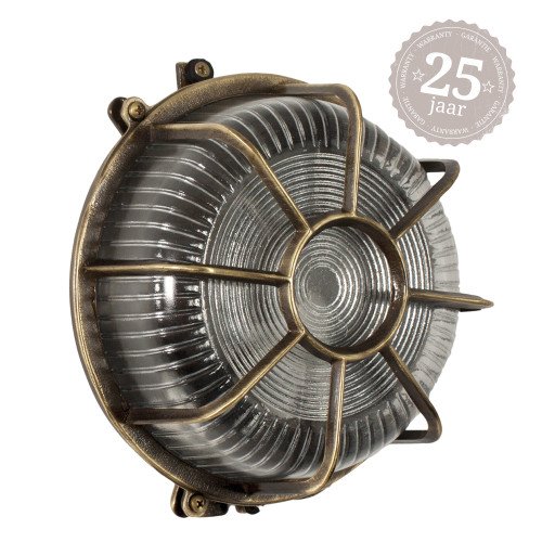 Lampe de bateau ronde avec grille, laiton couleur bronze, bulleye, œil de bœuf