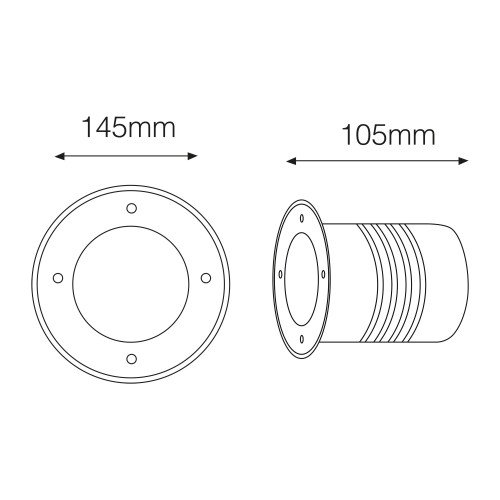 Maxi spot à encastrer (6857) au sol 14,5 cm de diamètre acier inox