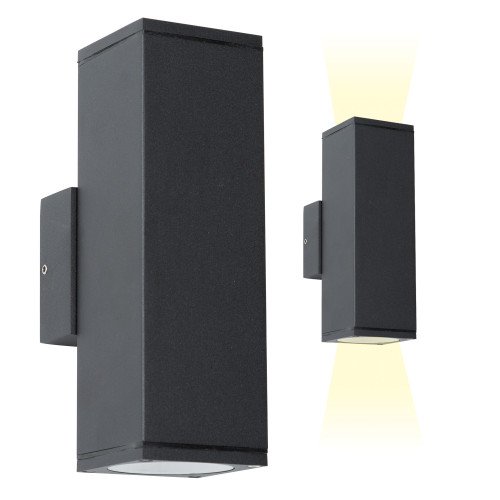 Applique extérieur Kevin double faisceau Noir, stylé avec une finition noire et fonctionnel, moderne , haute qualité de la marque KS Lighting