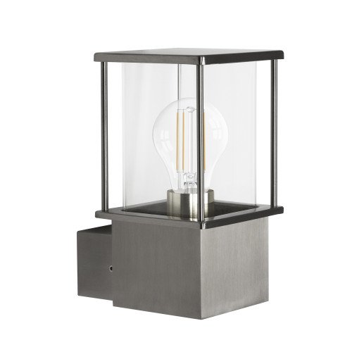 Lampe d'extérieur murale Astro Acier inoxydable,  compacte avec verre clair de la marque KS Lighting.  