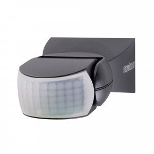 Détecteur de mouvement séparé noir Steinel IS 1 (600419) idéal pour une surveillance ciblée des espaces situés devant les maisons et les voies d'accès