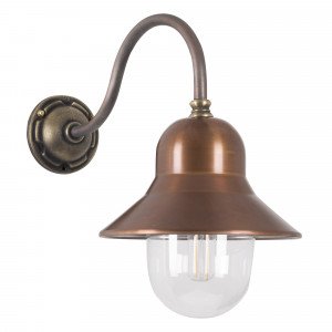 Lampe d'écurie d'extérieur Evian col de cygne bronze et cuivre  