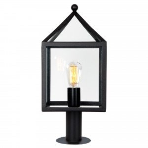 Lampe sur pied noire modèle Bloemendaal, grandes faces vitrées en verre clair  Lampe sur pied noire modèle Bloemendaal, grandes faces vitrées en verre clair