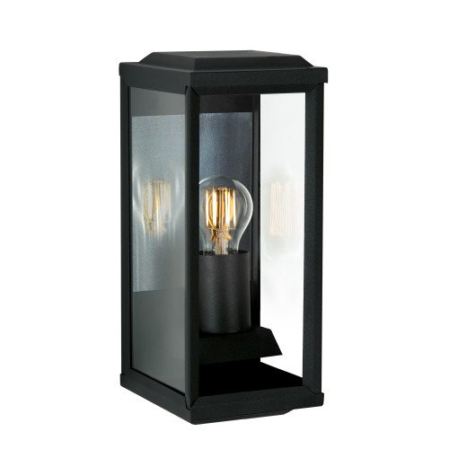 Applique plate Gooi (7293) Medium avec capteur LED jour et nuit  - éclairage d'extérieur noir avec formes anguleuses et faces en verre de la série 't Gooi avec capteur jour et nuit inclus dans la LED