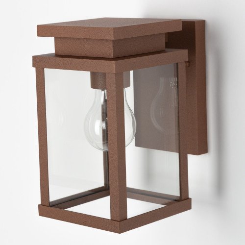 Lampe d'extérieur Jersey en acier corten, applique couleur rouille pour l'extérieur, éclairage extérieur moderne et épuré