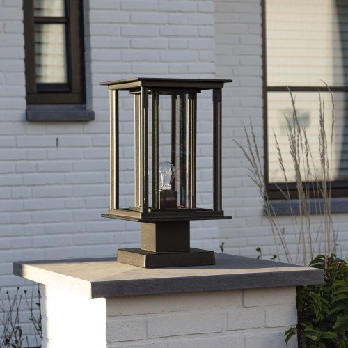 Lampe de jardin sur pied noir mat New York (7412S) | Nostalux.fr   