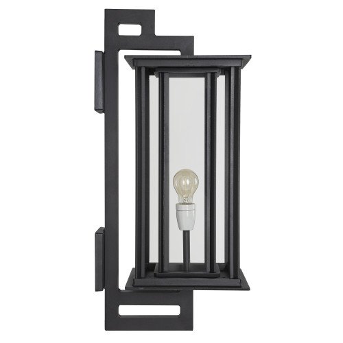 Applique murale d'extérieur New York XXL aluminium galvanisé noir mat | Nostalux.fr