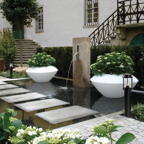 Borne extérieur noir Sydney Terrasse avec Smart WIFI LED | Nostalux.fr