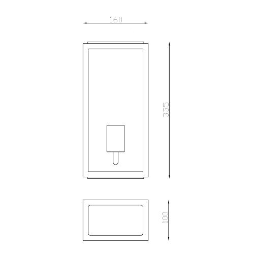 Lampe murale noire d'extérieur avec grande surface de verre clair, épuré, moderne avec un caractère classique, applique de façade, avec arrière plat. 