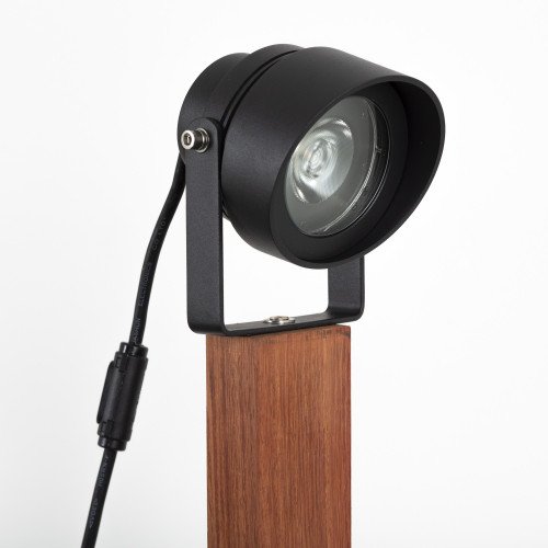 Spot de jardin orientable LED Tree beamer noir (7510sk) sur pied en bois | Nostalux.fr 