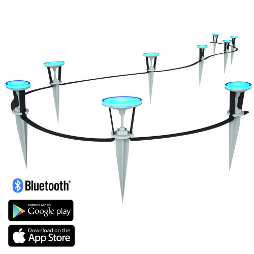 Set de 9 mini spots de jardin intelligents Bluetooth