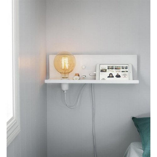 Applique murale blanche multi usages USB (106969) | Nostalux.fr