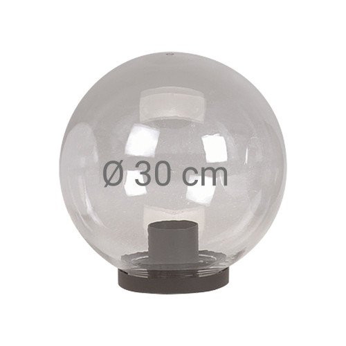 Globe transparent fumé de 30 cm de diamètre avec collerette (3758) de KS Lighting