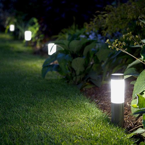 Set de 3 lampes de jardin sur pied Lech 3 (3x7072) en acier inoxydable