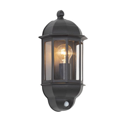 Lampe d'extérieur Verona lampe murale avec détecteur aluminium noir style classique