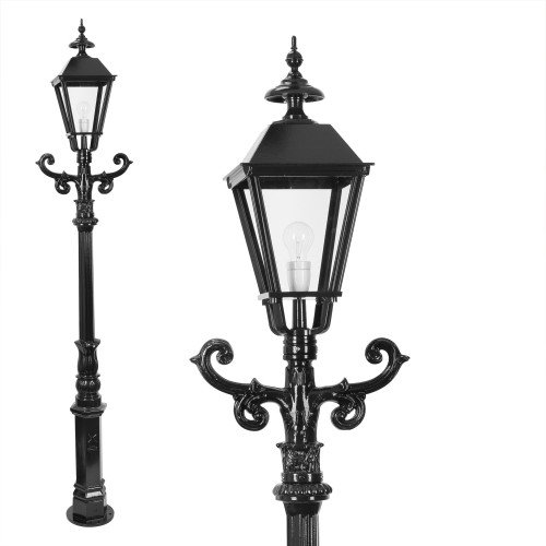 Set de 3 lampadaires de jardin Nottingham avec lanternes carrées  
