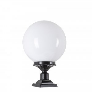 Lampe de jardin sur pied Metz (5767) sphère de 25 cm, pied vert | Nostalux.fr 