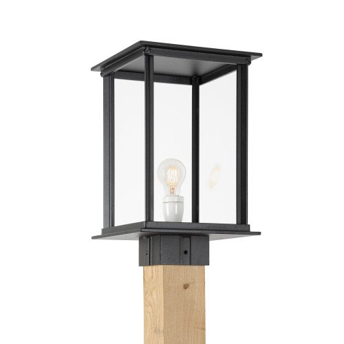 Lampe d'extérieur élégante et moderne Capital XXL WOOD Socle d'éclairage extérieur noir de forme carrée