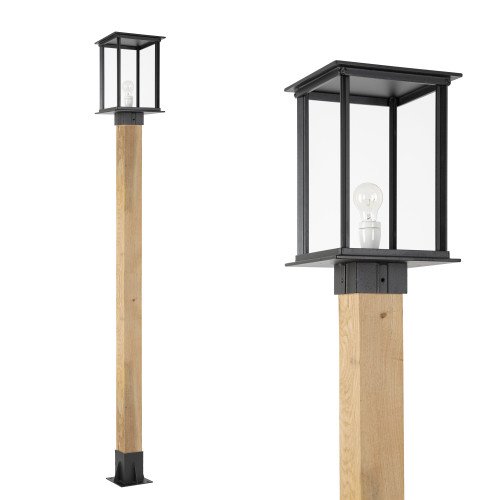 Capital XXL WOOD Lanterne éclairage extérieur noir carré design épuré et moderne