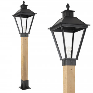 Lampe d'extérieur Square XL WOOD Lampe de jardin sur pied de forme carrée de couleur noire