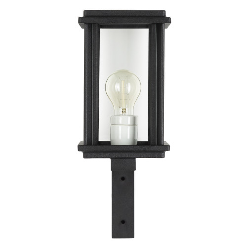 Applique murale montante noire Capital S sur support noir 