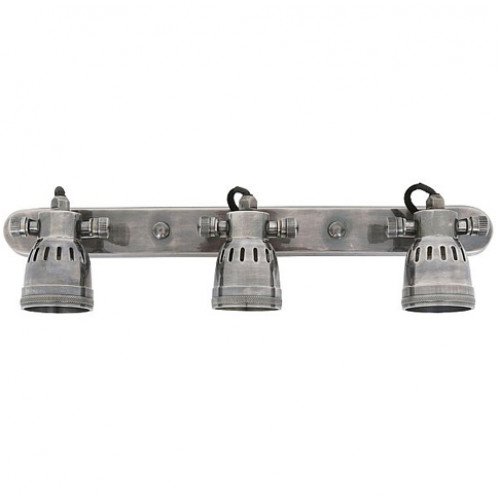 Barre de 3 spots industriels en saillie Triple Indigo (59772) argent vieilli Nostaluce