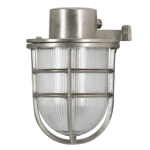 lampe de bateau Caspian en laiton apparence argent vieilli