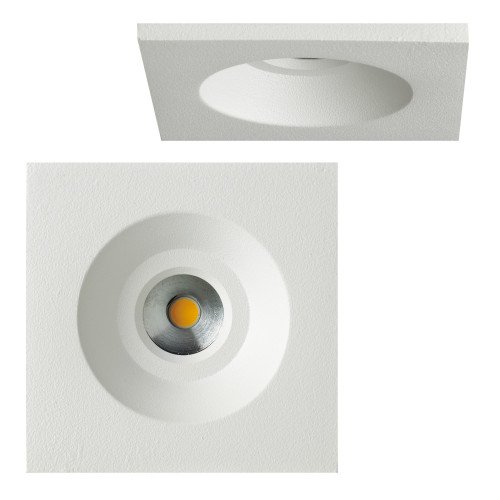 Spot blanc à encaster Ivy carré en aluminium
